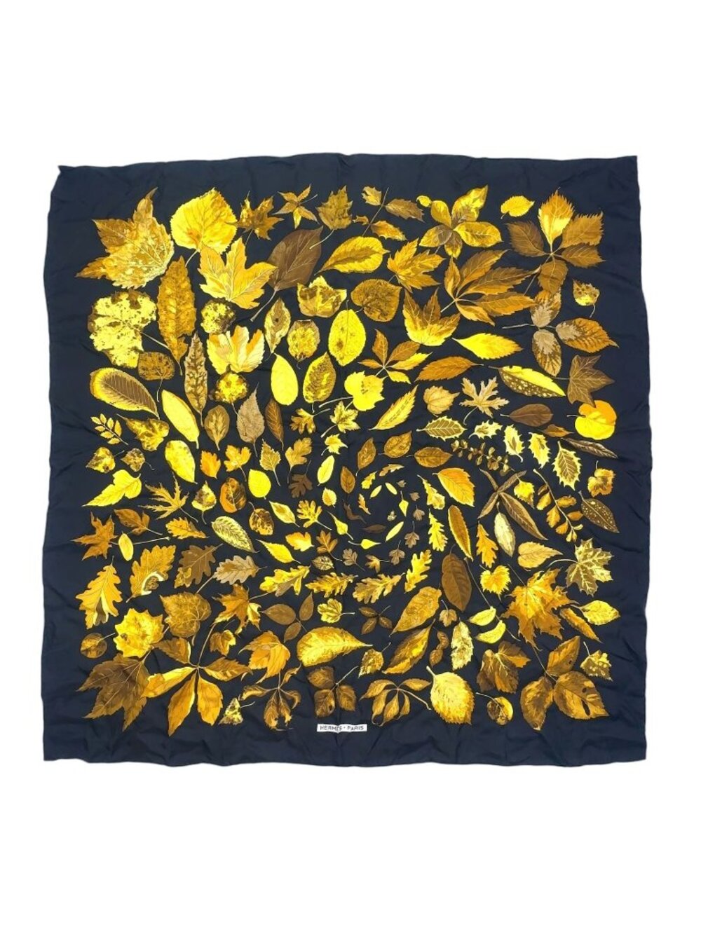 Hermes Carre 90 Tourbillon Silk Yellow Black Scarf - Picture 1 of 11